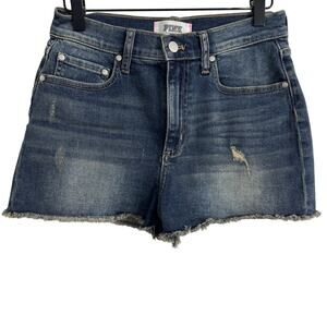 Victoria’s Secret PINK Distressed High Rise Denim Jean Shorts Dark Wash Size 10